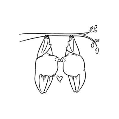 Impronte d’Autore Bat-bacio Unmounted Rubber Stamp - Fledermäuse über Kopf